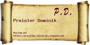 Preisler Dominik névjegykártya